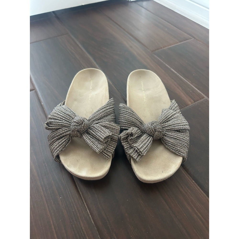 Loeffler‎ Randall Women's Champagne Glitter Caro Sandals Size 7